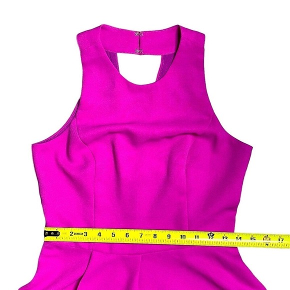 Adelyn Rae Women’s Dress Racerback Ruffle Fit & Flare Skater Small Magenta Pink - Picture 10 of 12